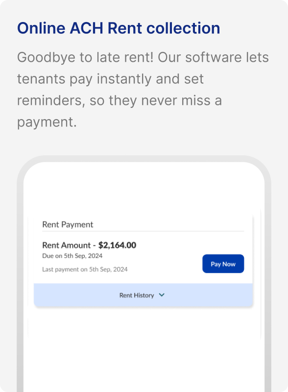 Online ACH Rent collection