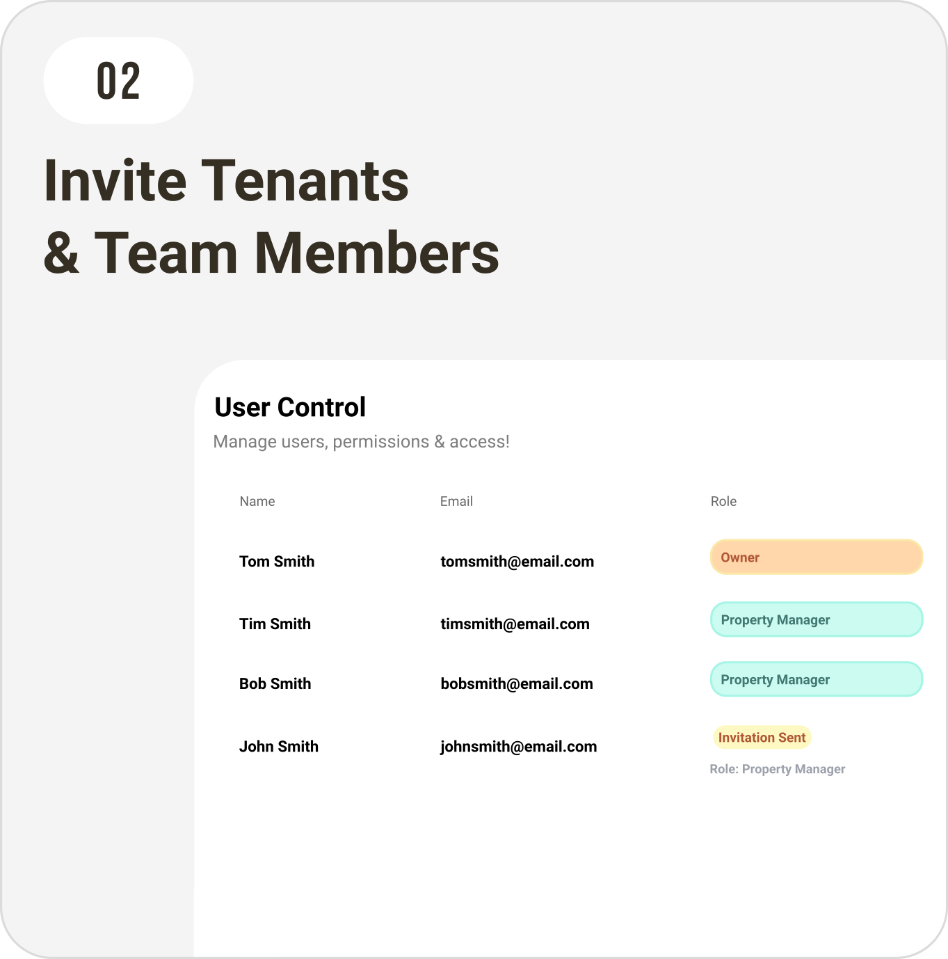 Invite Tenants and Team Members